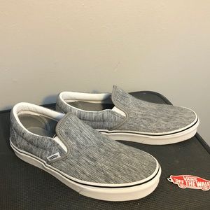 Gray Corduroy Vans Classic Slip Ons